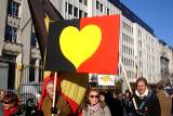 The Belgian heart-flag prototype at the 18 November 2007 demonstration for Belgian Unity